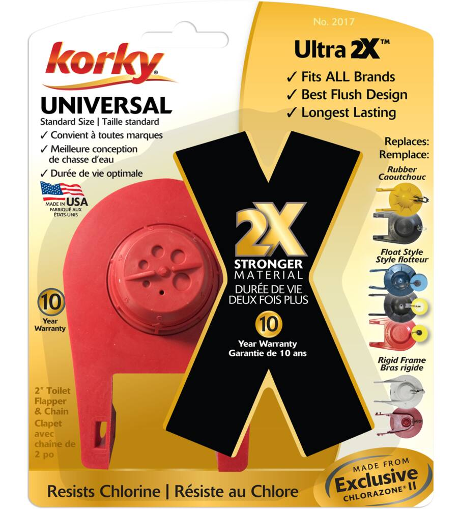 Korky Ultra 2X Universal High Performance Toilet Flapper, 2-in