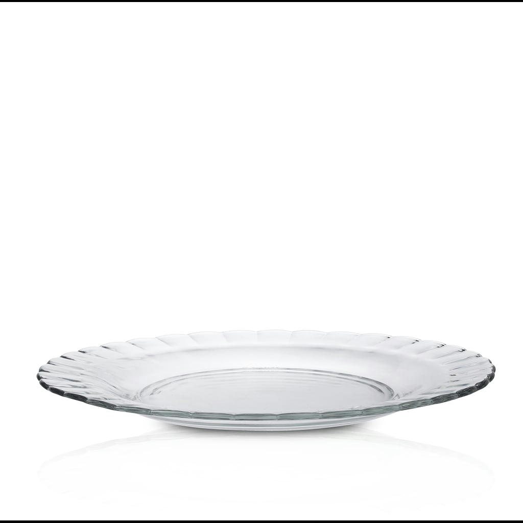 LE PICARDIE® - Lot de 6 - Assiette plate ondulée en verre résistant 26 cm transparent