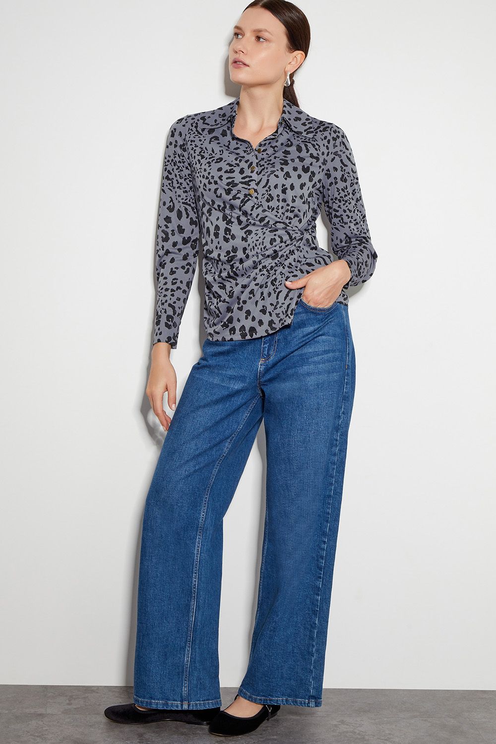 Monsoon Aubrey Jersey Leopard Print Shirt