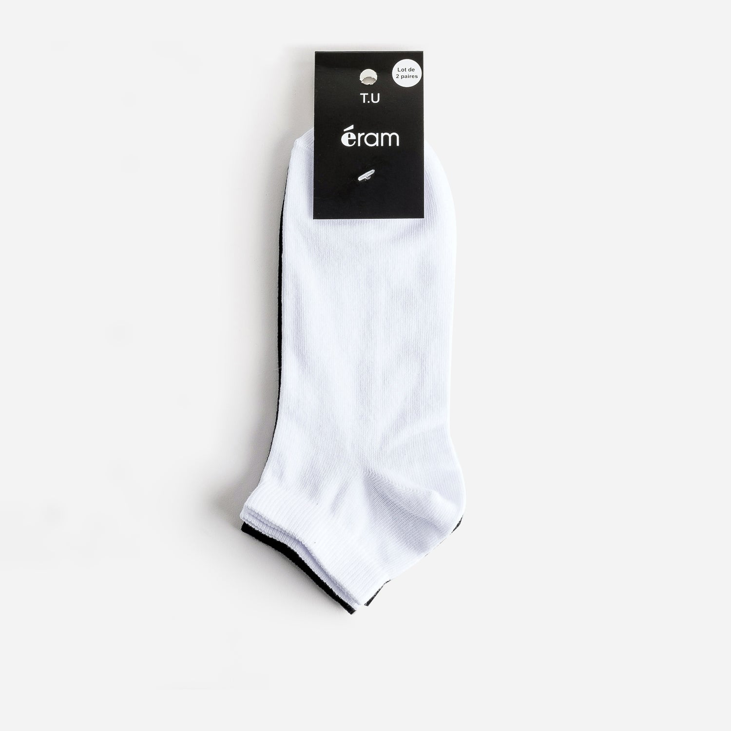Chaussettes courtes noires et blanches