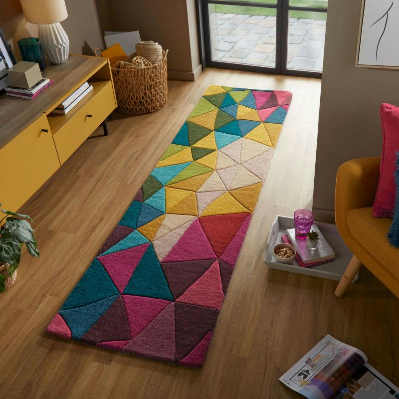 FALMOUTH - Tapis de Salon moderne pure laine Multicolore 60 x 230