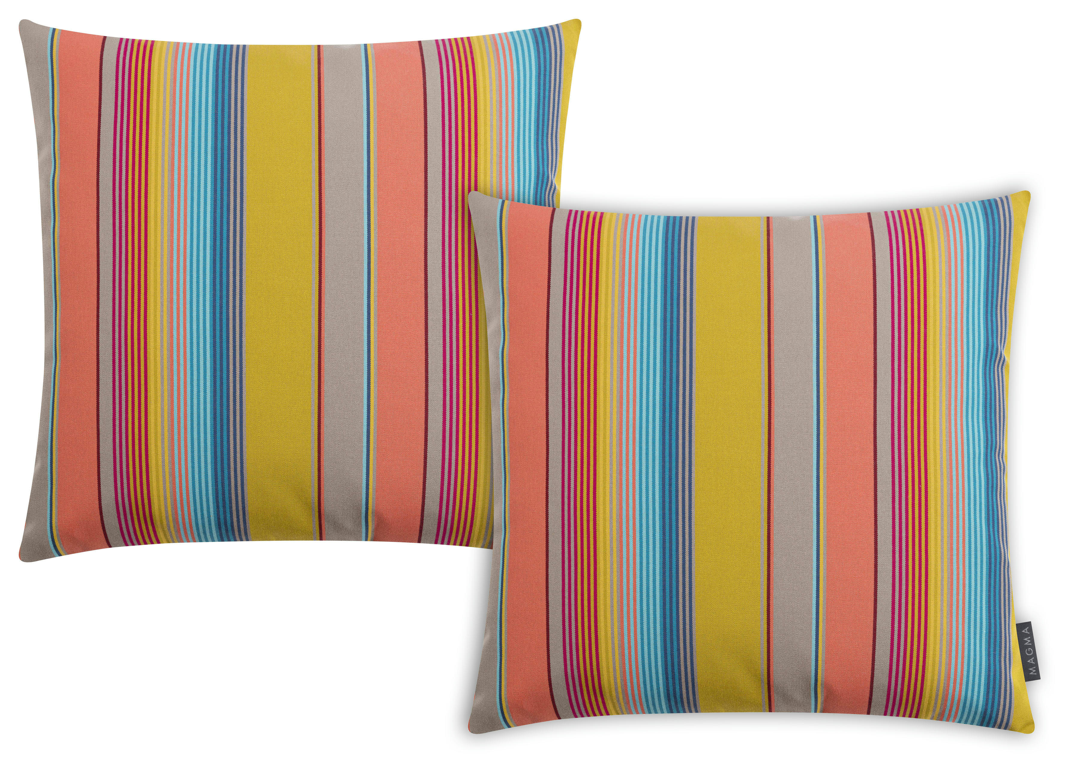 CANNES - Housses de coussin rayures multicolores - Lot de 2 - 50x50