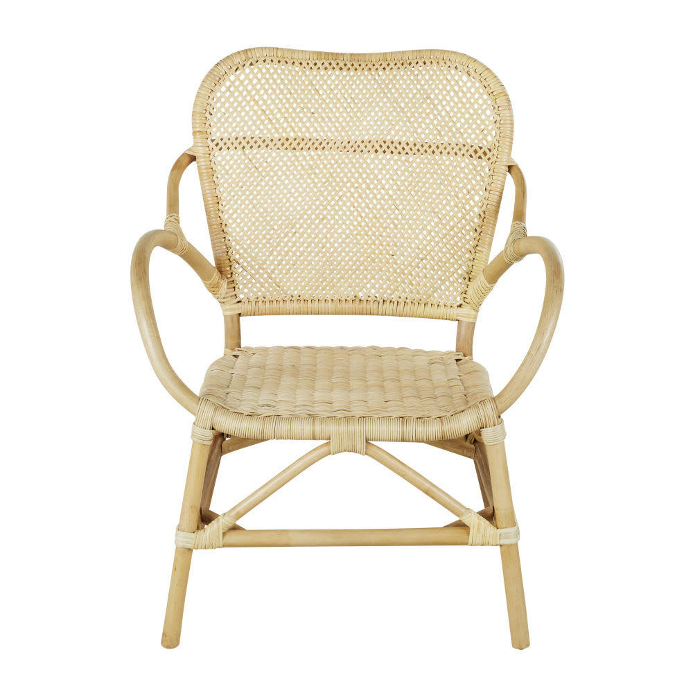 Kintamini Business - Fauteuil à dîner professionnel en rotin beige