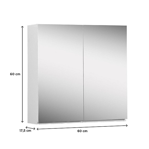 Armoire de toilette 60cm double porte avec miroirs WILL