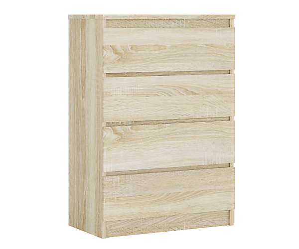 Commode 4 Tiroirs, Chêne Sonoma, 70 X 39 X 101 Cm