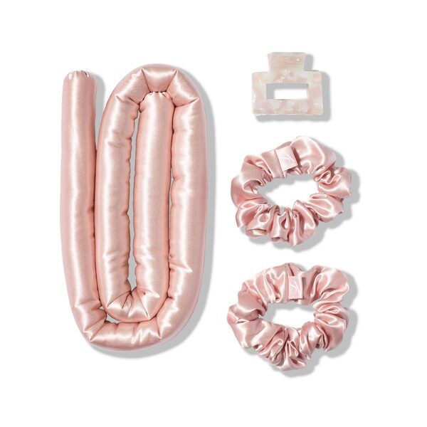 Silk Addict 100% Mulberry Silk Heatless Curlers Set - Pale Pink