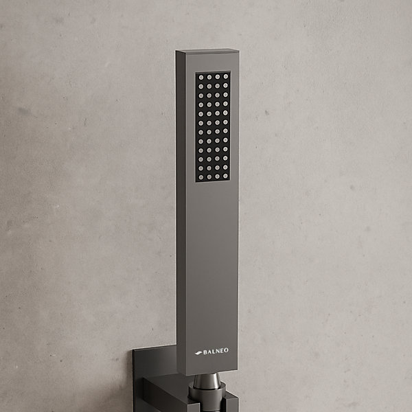 BALNEO Douchette GUN METAL en acier inoxydable au style industriel CASCADE