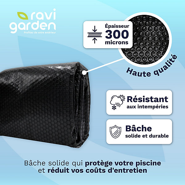Bâche à Bulle Piscine 9 x 4 m, épaisseur 300 Microns - épais et Durable, Bache Bulles Rectangulaire 12 Tailles Disponibles