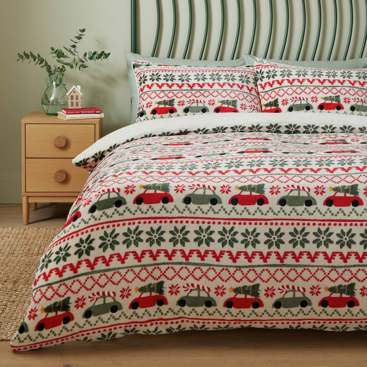 Argos Home Driving Home for Christmas Bedding Set - Single