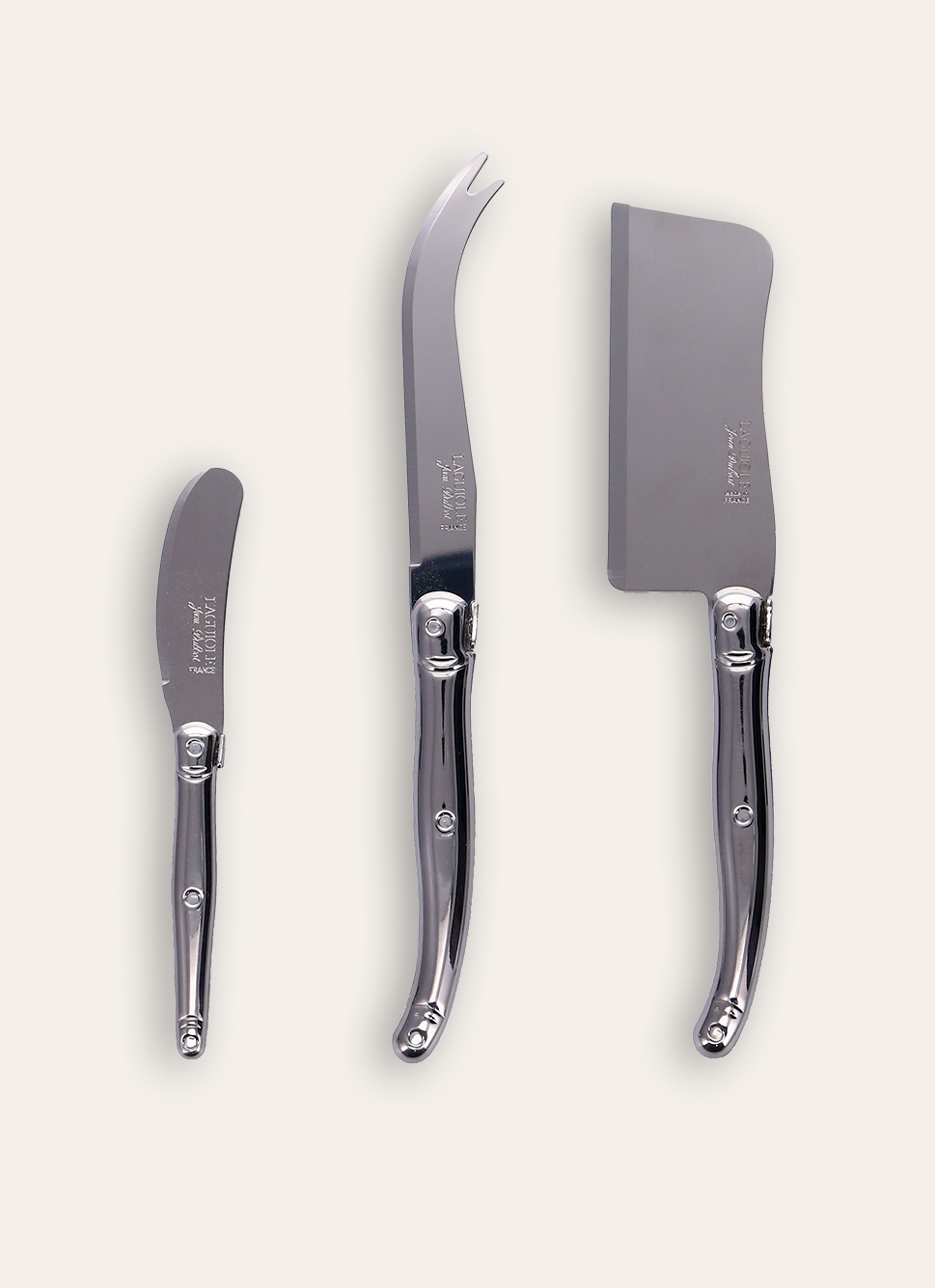 COFFRET DE 3 COUTEAUX A FROMAGE INOX INOX