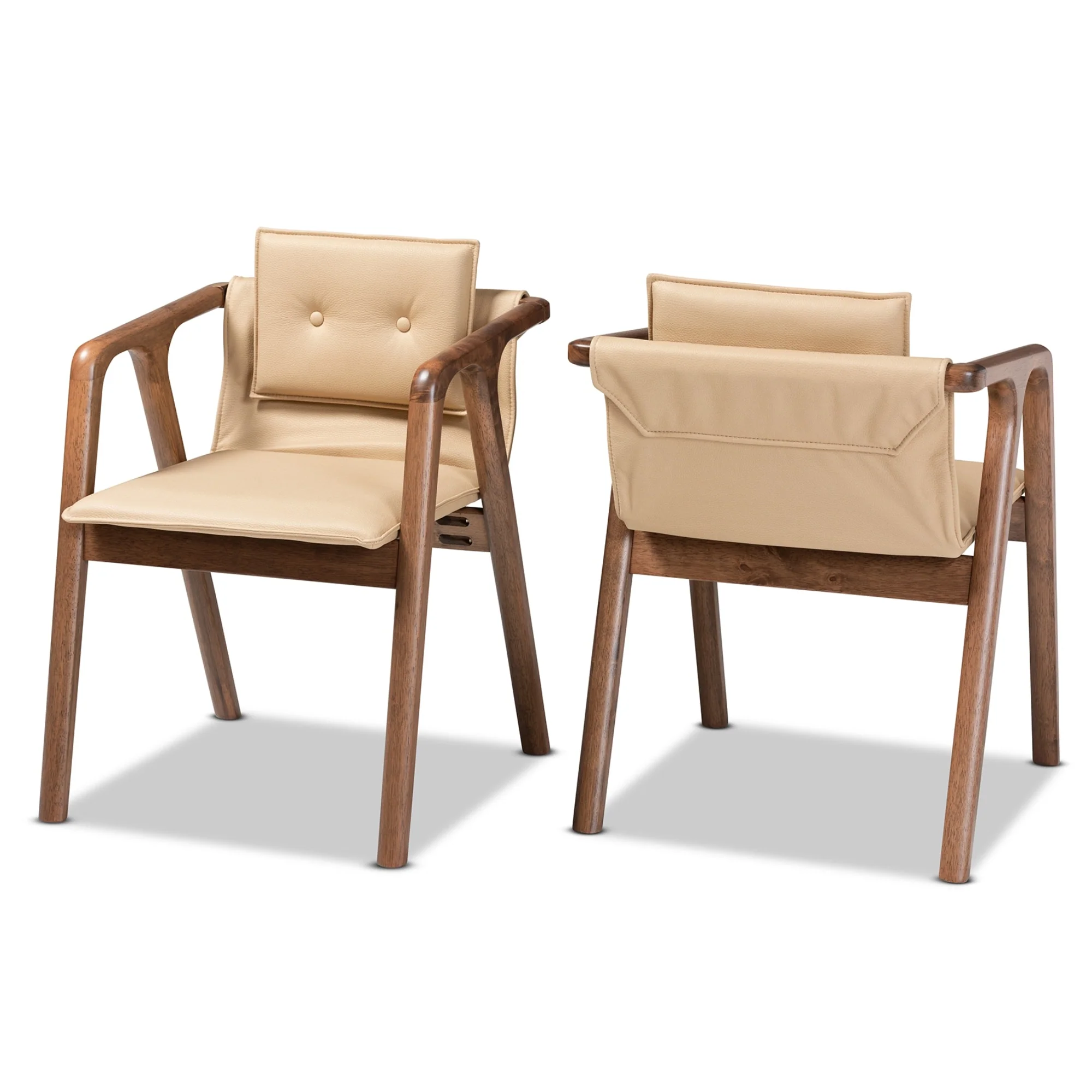 Marcena Mid-Century Modern 2-Piece Dining Chair Set