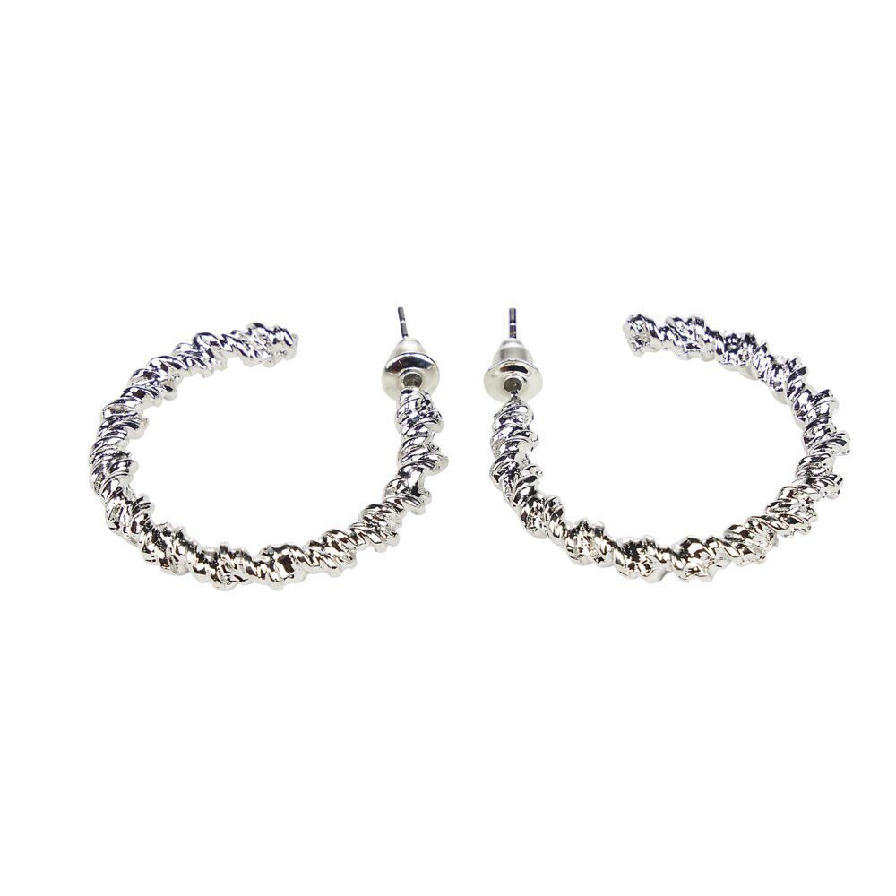 Boucles d'oreilles femme créoles en métal Ø3,5cm (3 modèles)