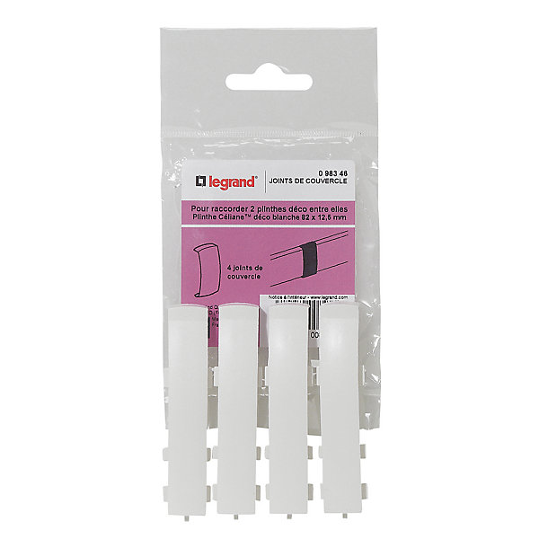 Joints couvercle pour plinthe Céliane Déco blanc 82 x 12,5 Legrand mm
