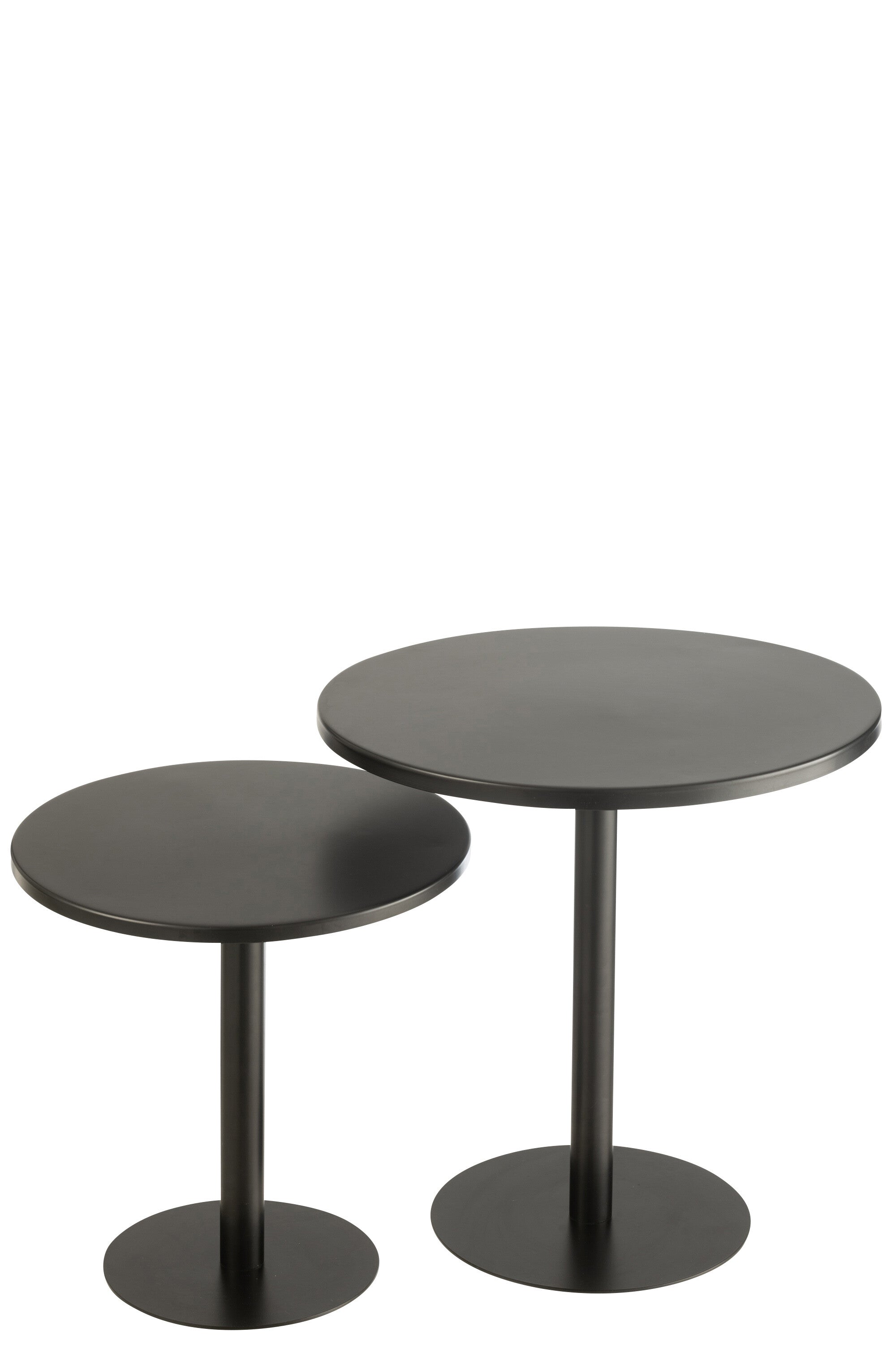 J-Line bijzettafel Rond - metaal - zwart - 2 stuks