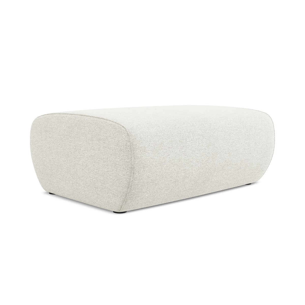 LaMiaSofa Poef Palermo - chenille stof - wit - 100x70x39