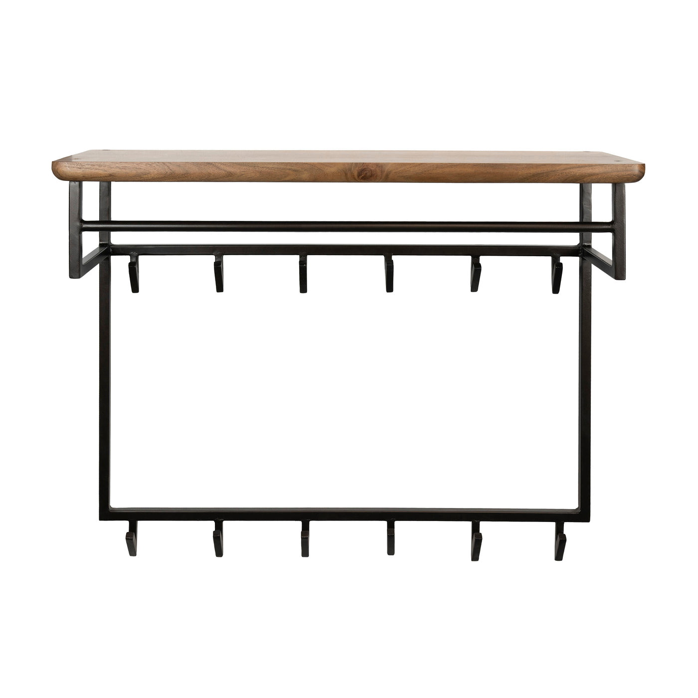 Giga Meubel Kapstok Edge Curve - Bruin Hout - 12 Haken - 100x33x80cm