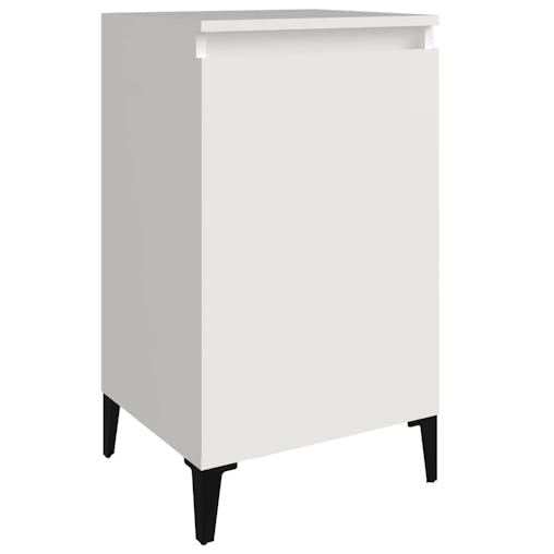 NNEVL Bedside Cabinets 2 pcs High Gloss White 40x35x70cm Engineered Wood