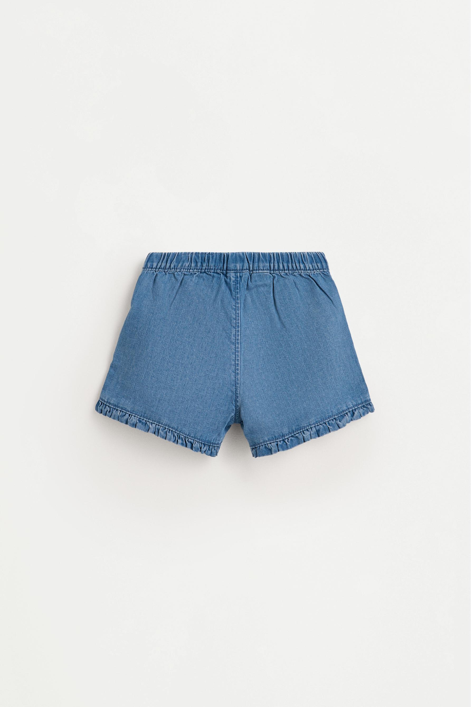 Short denim volantes