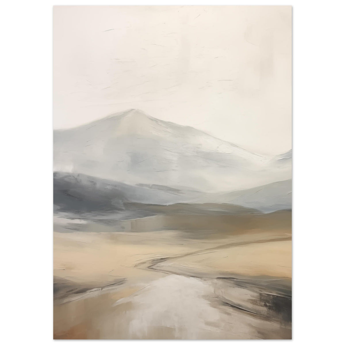 Artfulprints Poster Abstract - Fuji path  - 50x70 cm - Taupe
