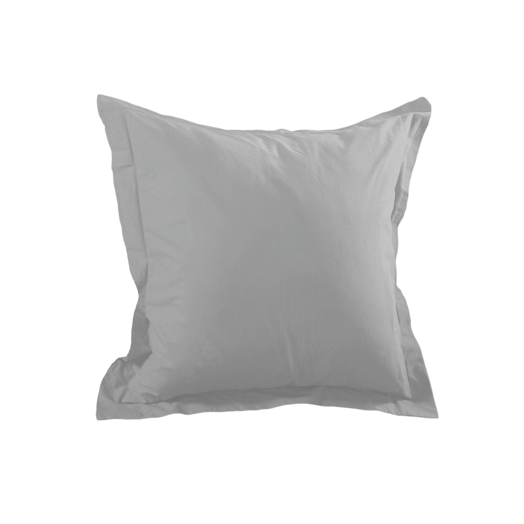 - Taie d'oreiller unie en coton gris perle 65x65 cm