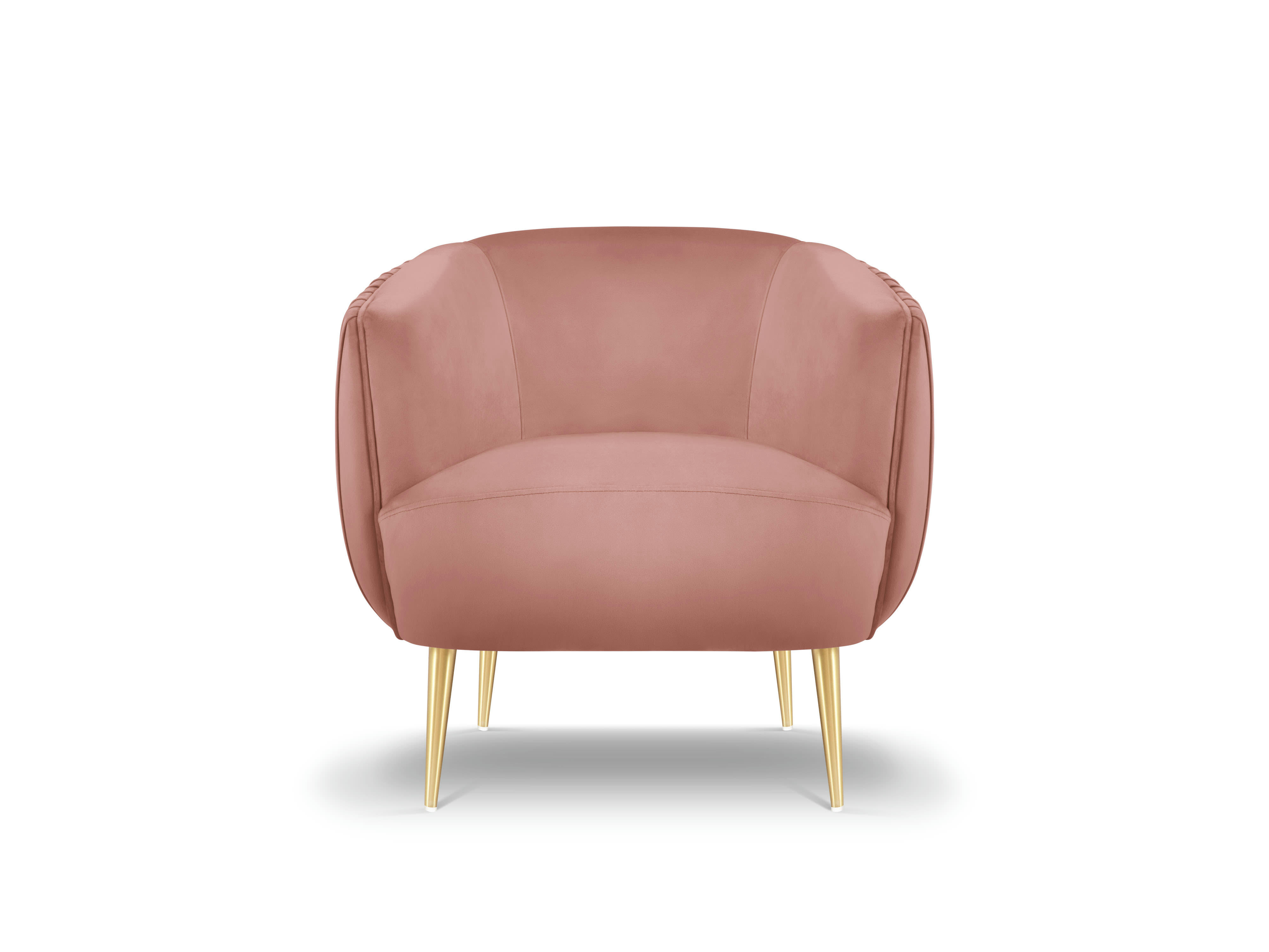 MOSS - Fauteuil en velours rose