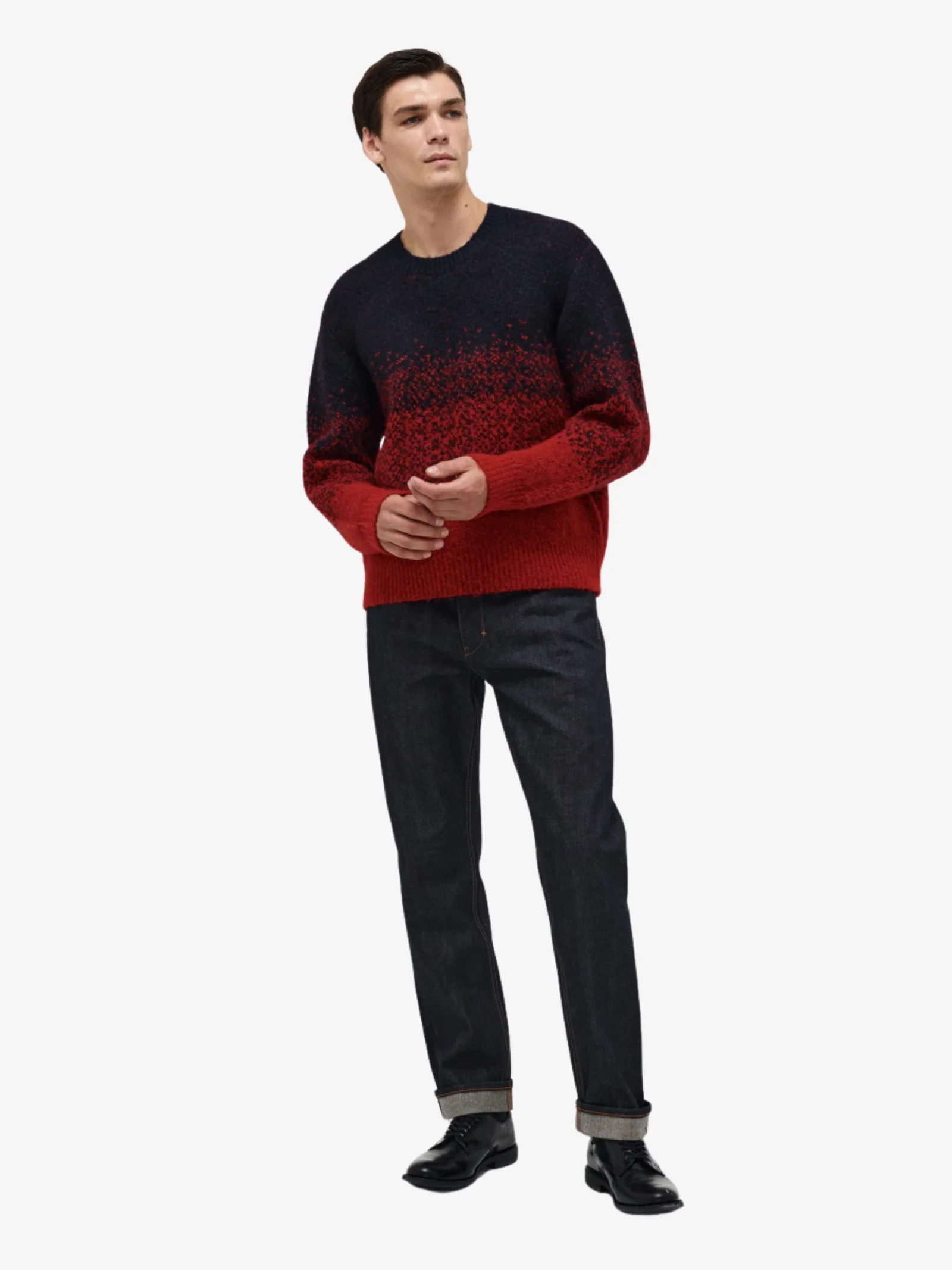 Brushed Ombre Crew Knit