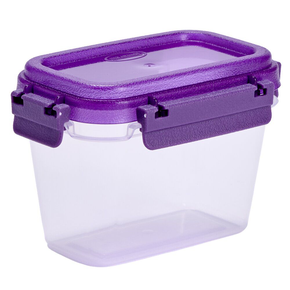 BoÎte alimentaire rectangulaire 500ml Fresh System plastique transparent et violet