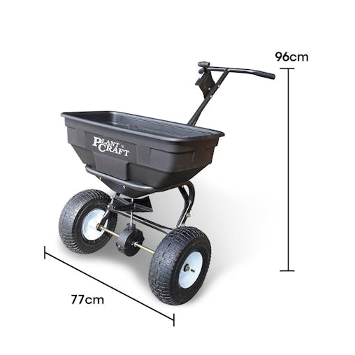 NNEMB Walk Behind Broadcast Spreader 56kg 60L Seed Lawn Fertiliser