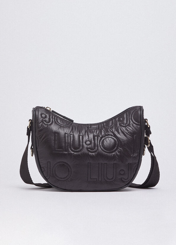 Borsa a tracolla media in nylon opaco