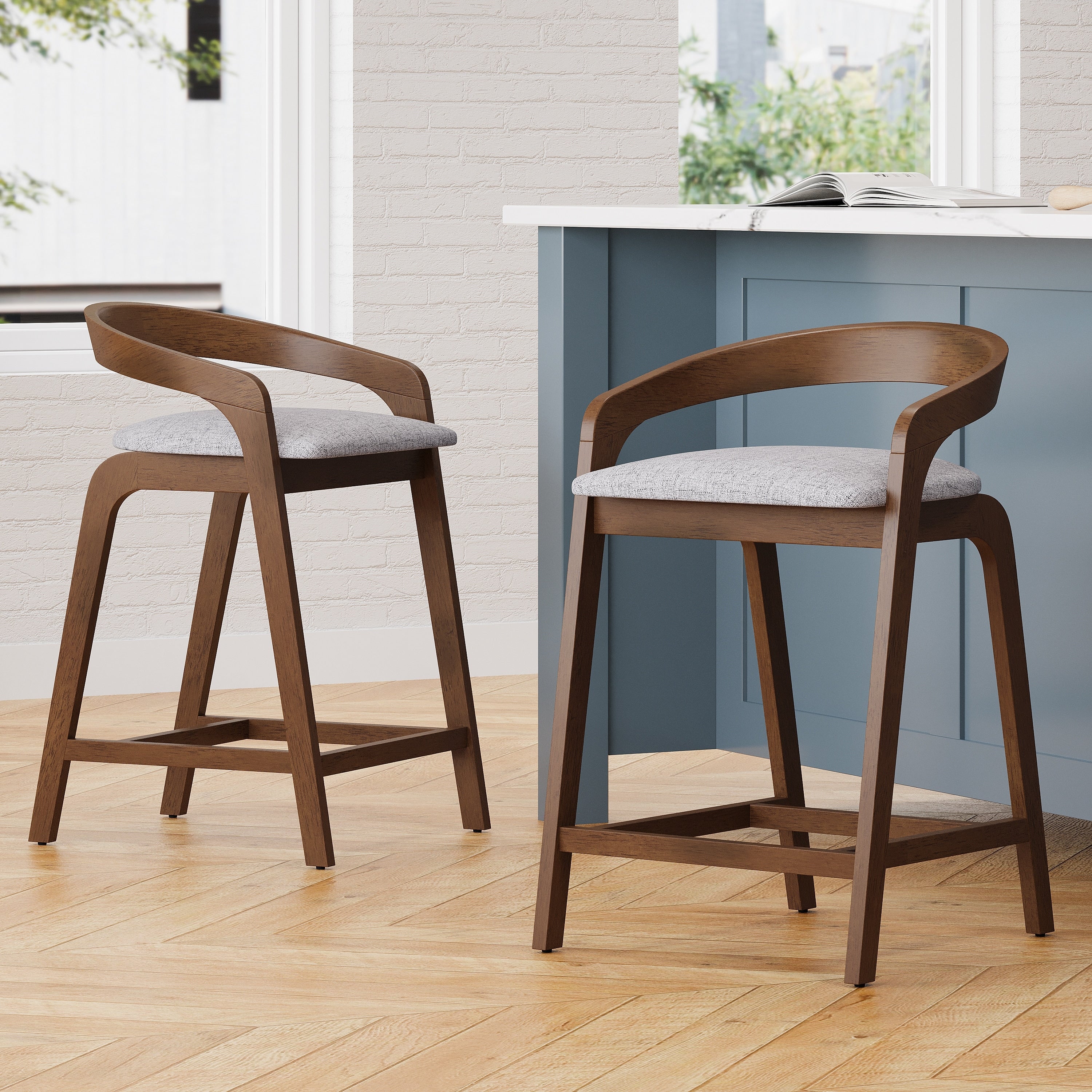 Christopher Knight Home - Callahan 25.25'' Rubberwood Counter Stools Set