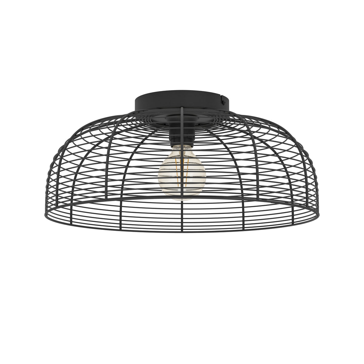 EGLO plafondlamp Rinroe - e27 - ø 45 cm - industrieel - metaal - zwart