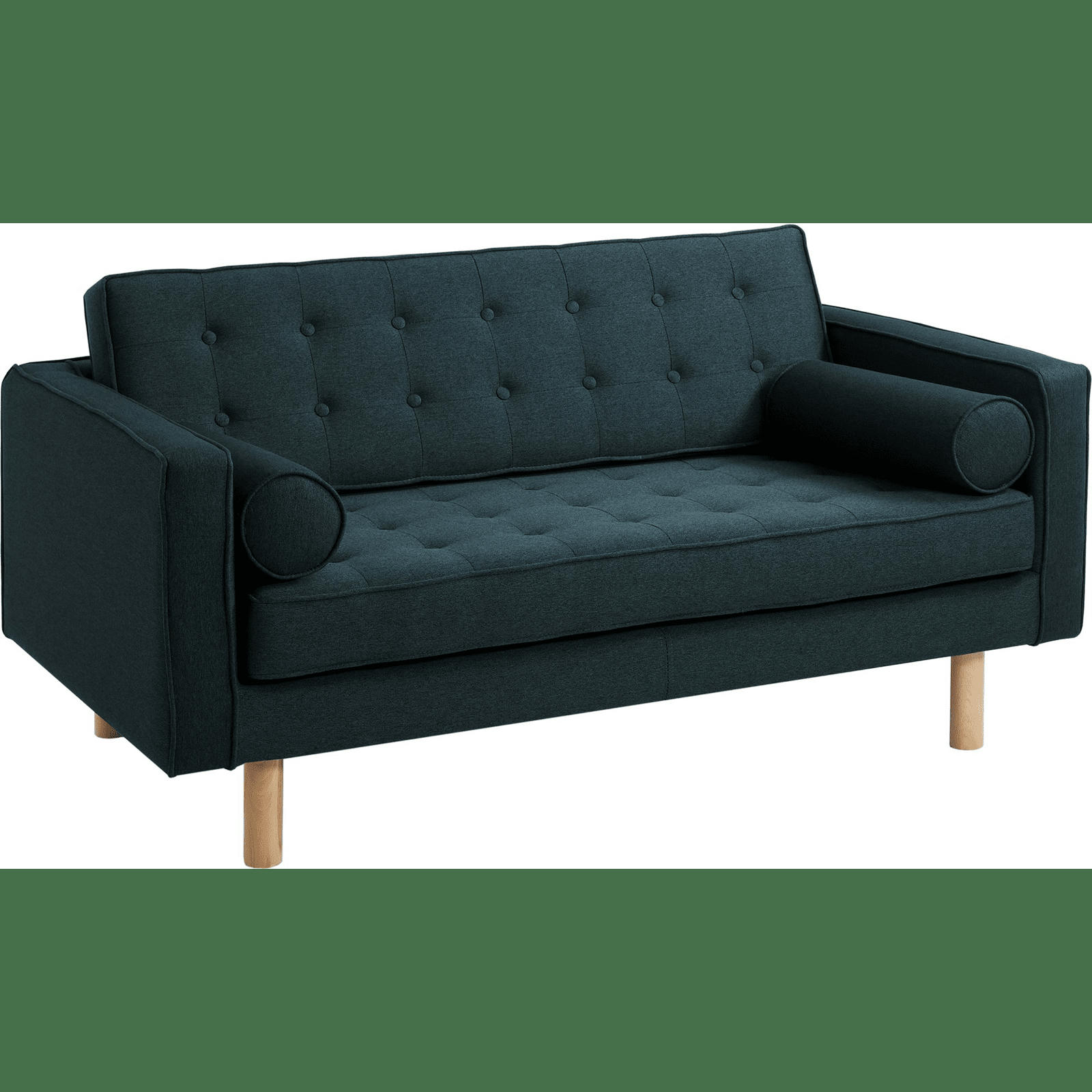 TOPIC WOOD - Canapé lit Tissu Bleu H. assise 45 cm rembourré