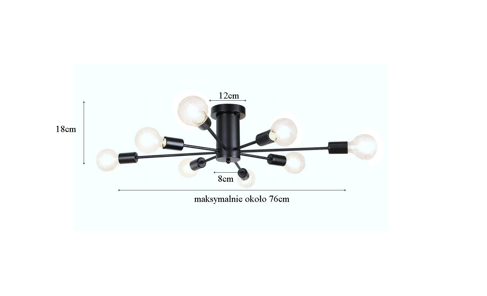 Lampa sufitowa metalowa loft c