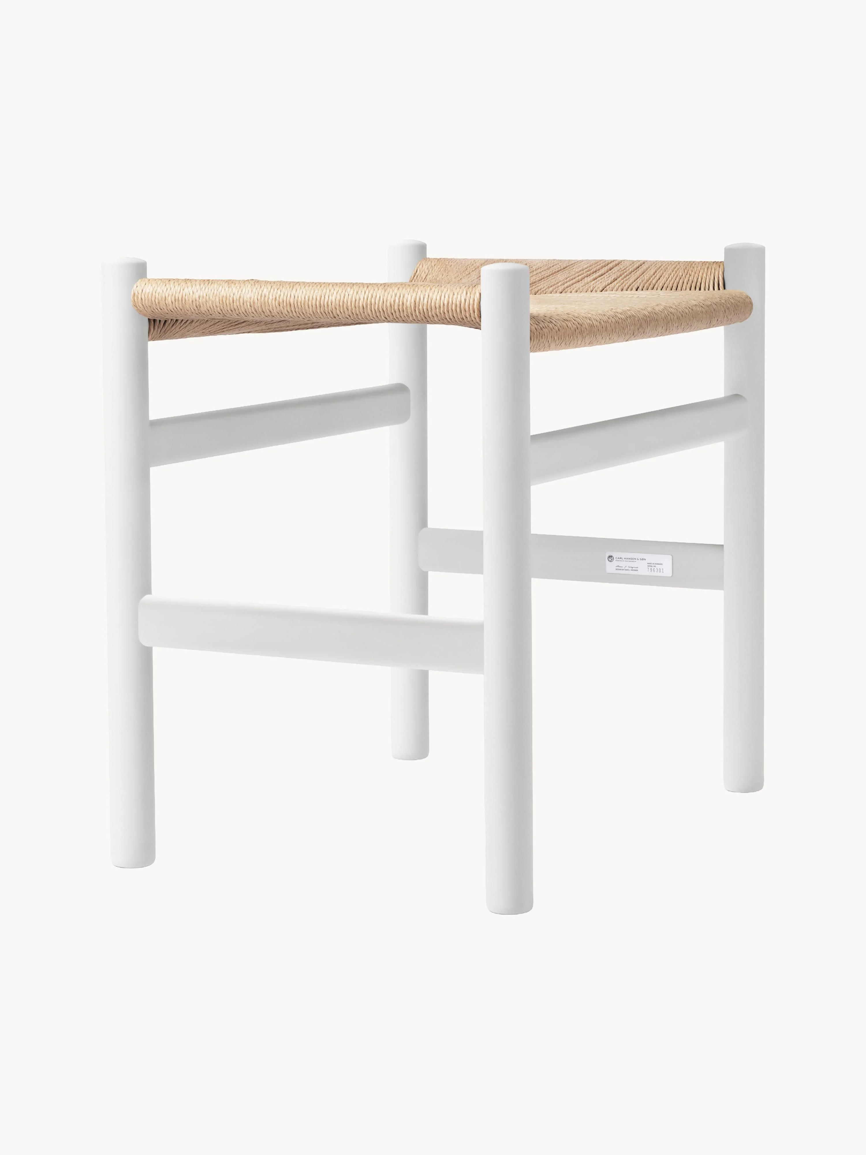 Hocker CH53 mit handgeflochtener Sitzfläche