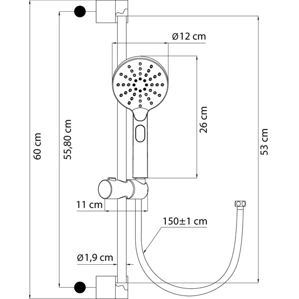 Brause-Set »Labos«, Höhe: 74,6 cm, chromfarben