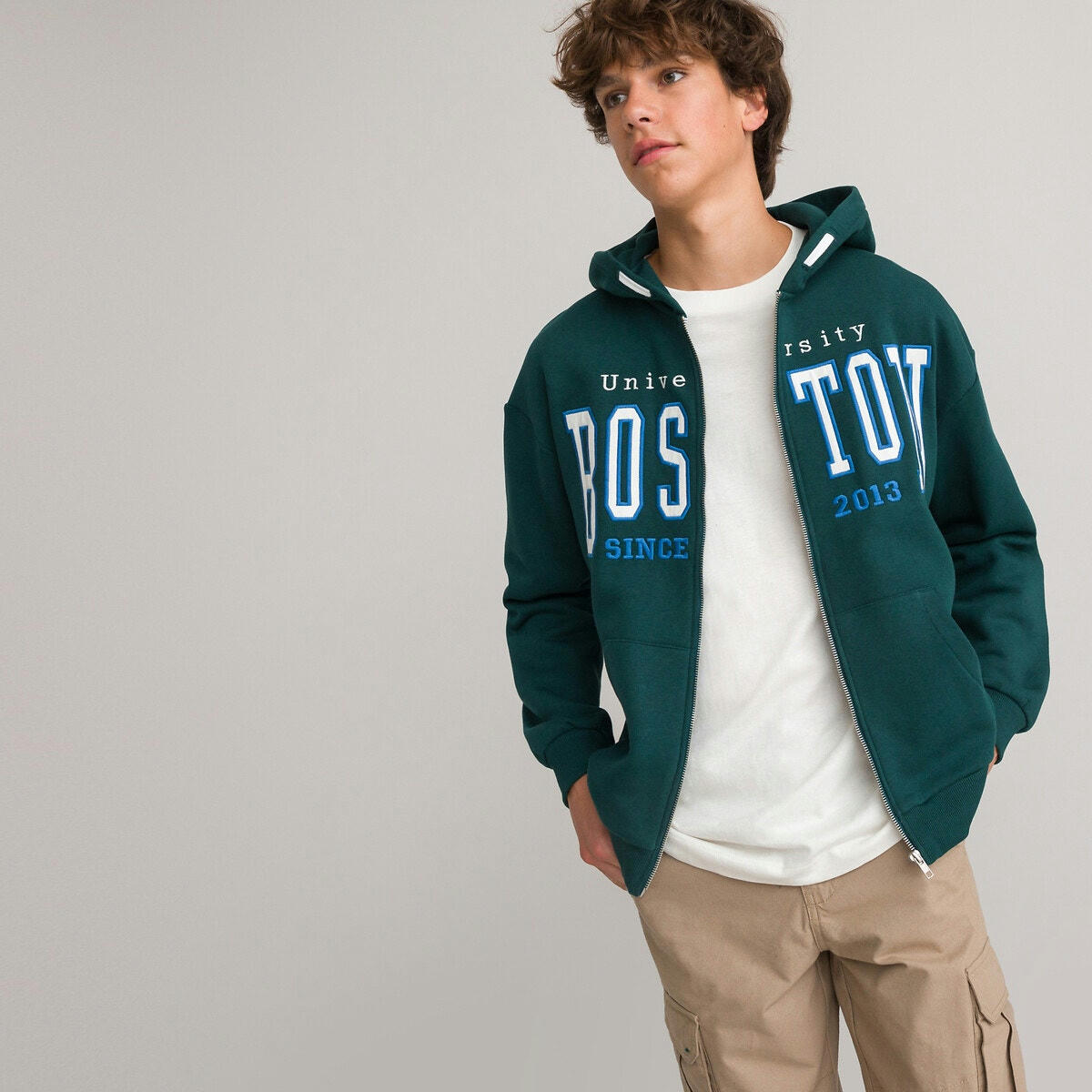 Sweat oversize zippé à capuche en molleton unisexe