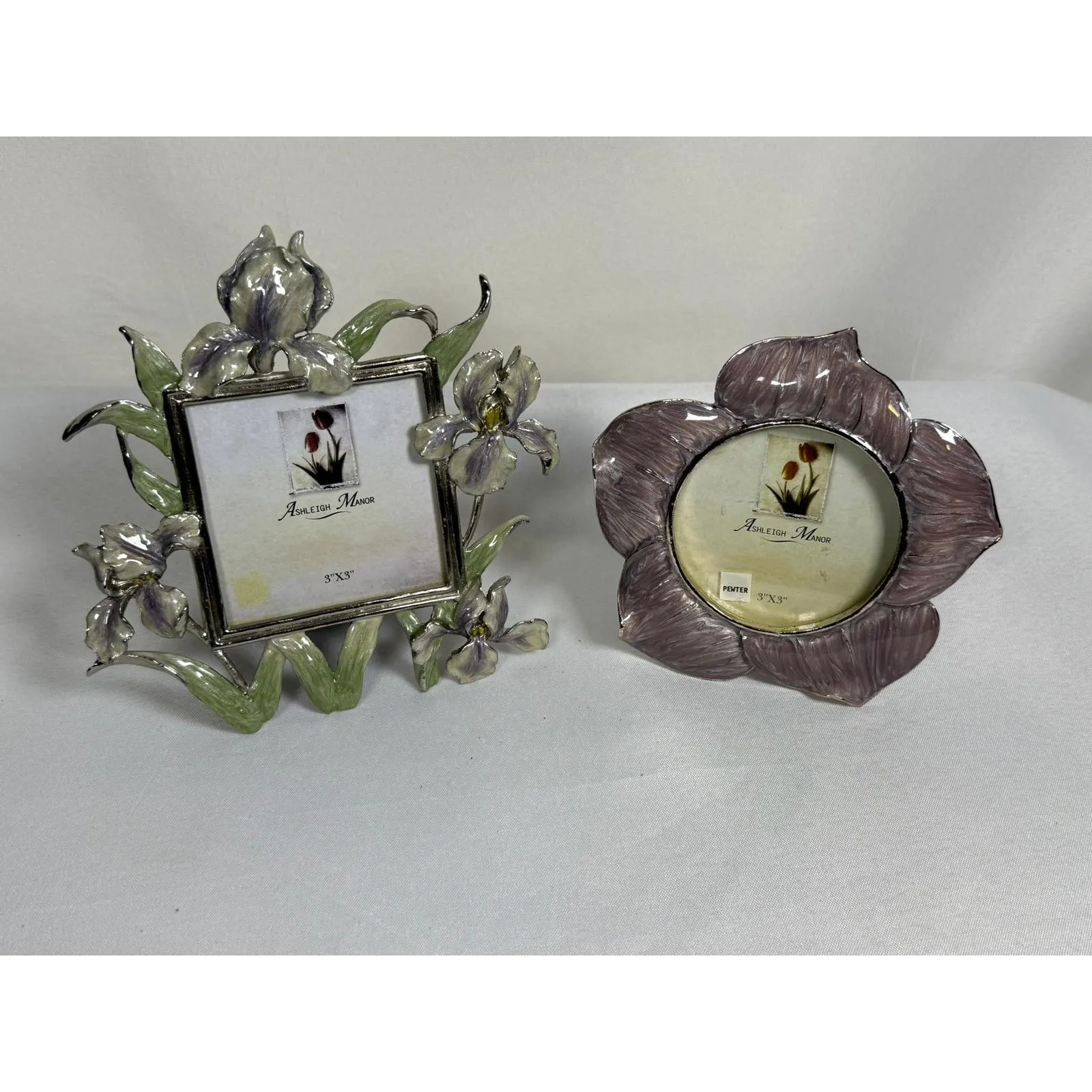 Vintage Floral Frame Duo – Iris Metal Frame + Purple Petal Frame Ashleigh Manor