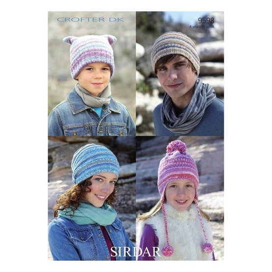 Sirdar Crofter DK Hats Digital Pattern 9598