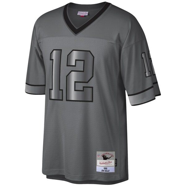Jim Kelly Buffalo Bills 1990 Retired Player Metal Legacy Jersey - Charcoal