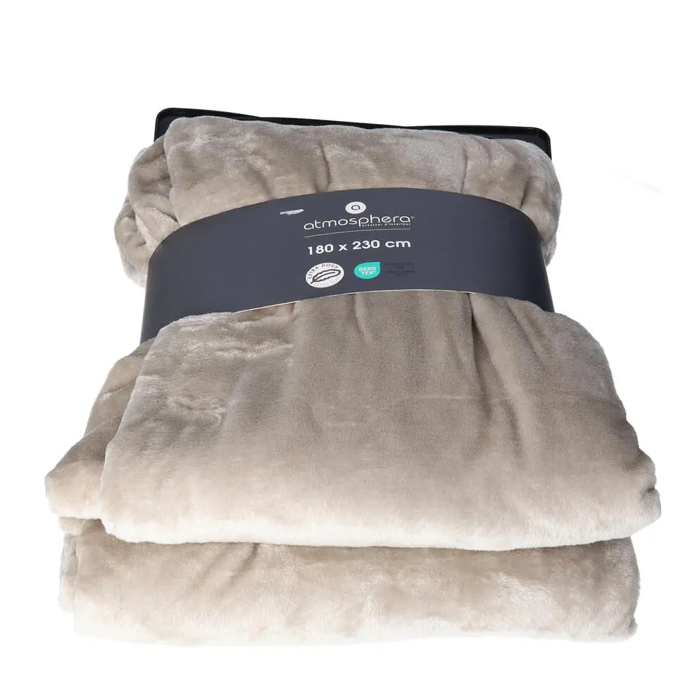 Atmosphera Plaid - grijs - polyester - 180 x 230 cm