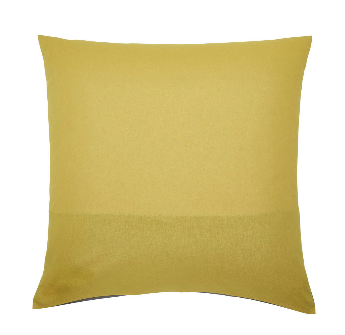 MÉLI MÉLO - Taie d'oreiller en coton gris et curry 63x63