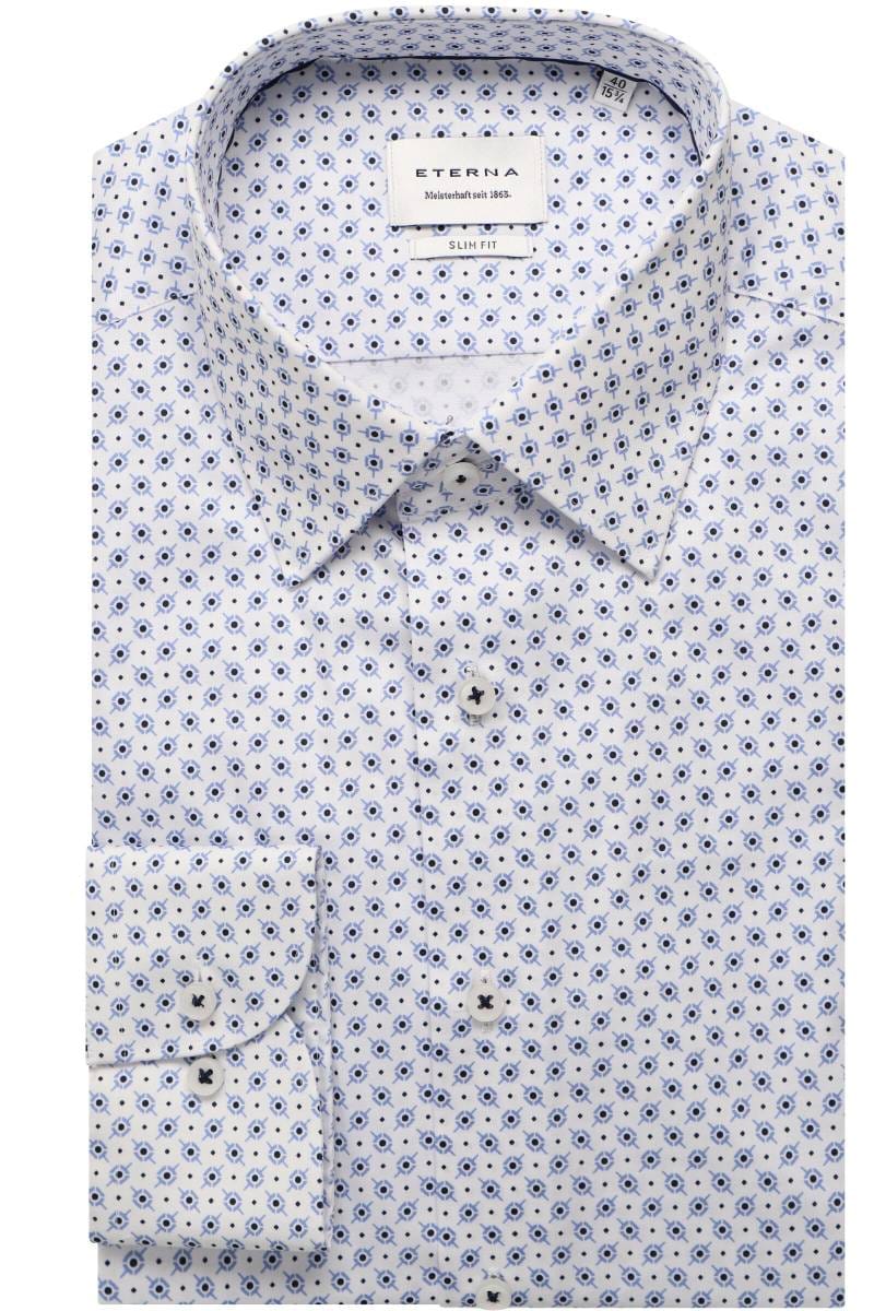 ETERNA Slim Fit Hemd mittelblau, Bedruckt