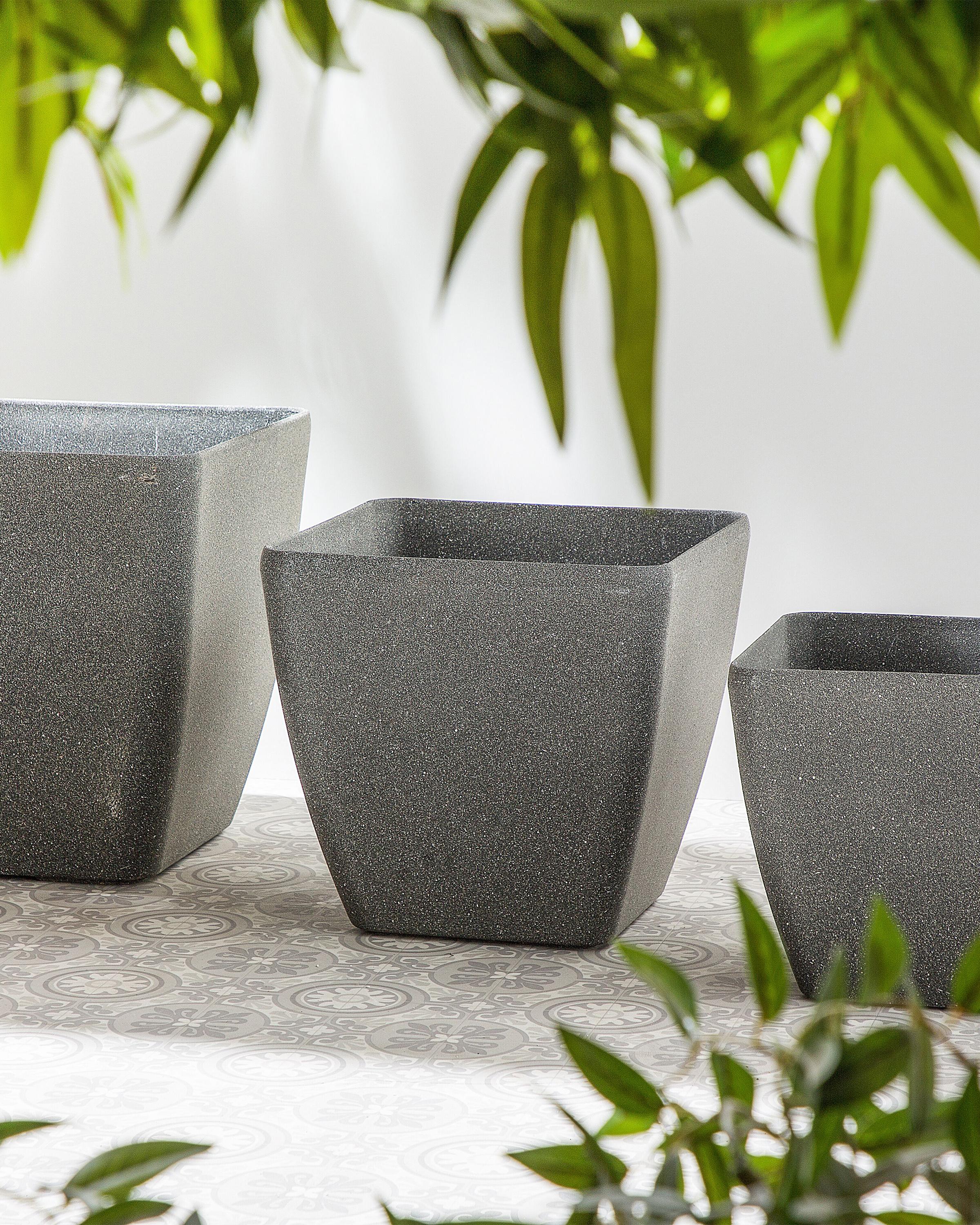 Plant Pot ZELI 42 cm Dark Grey