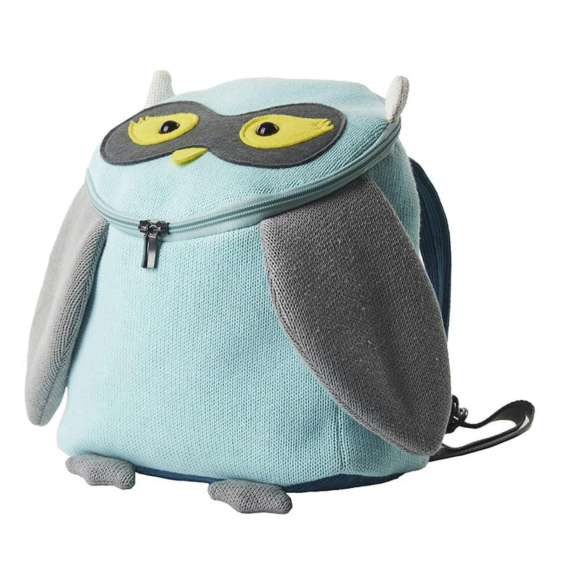 MOCHILAS - Sac à dos 100% coton hibou bleu