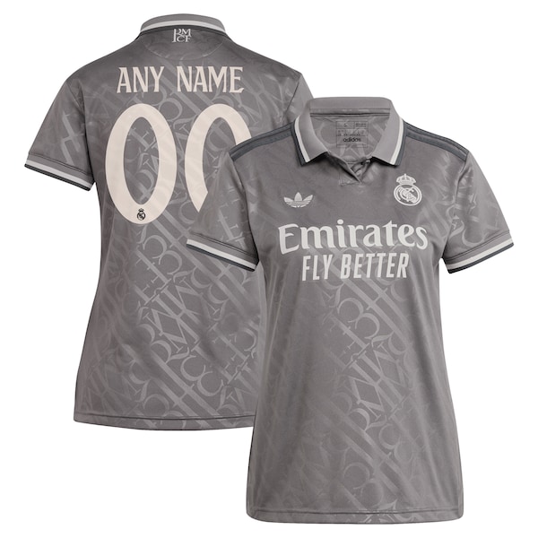 Los Merengues adidas Originals Women's 2024/25 Third Replica Custom Jersey - Charcoal/White