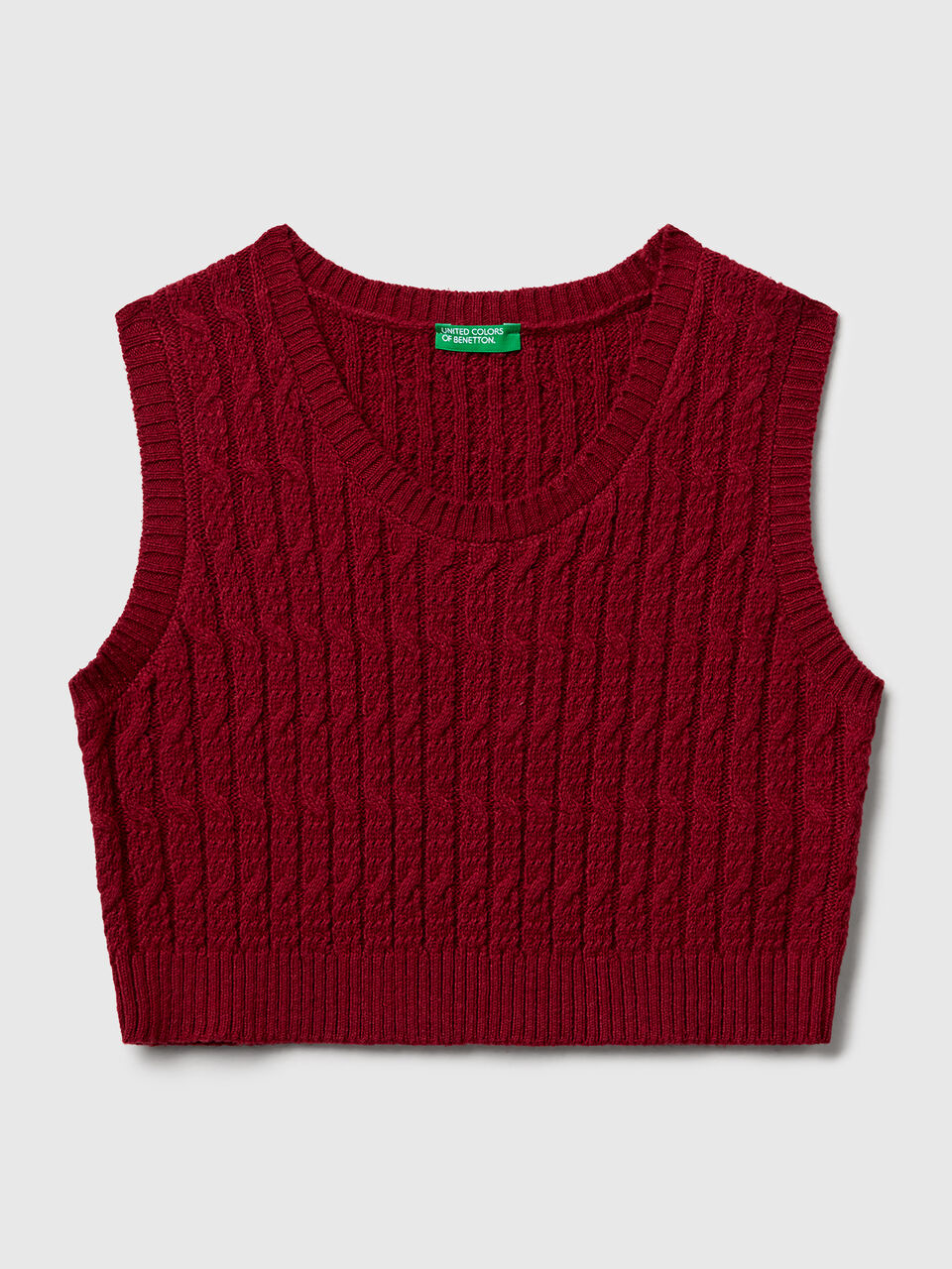 Knit vest with cables