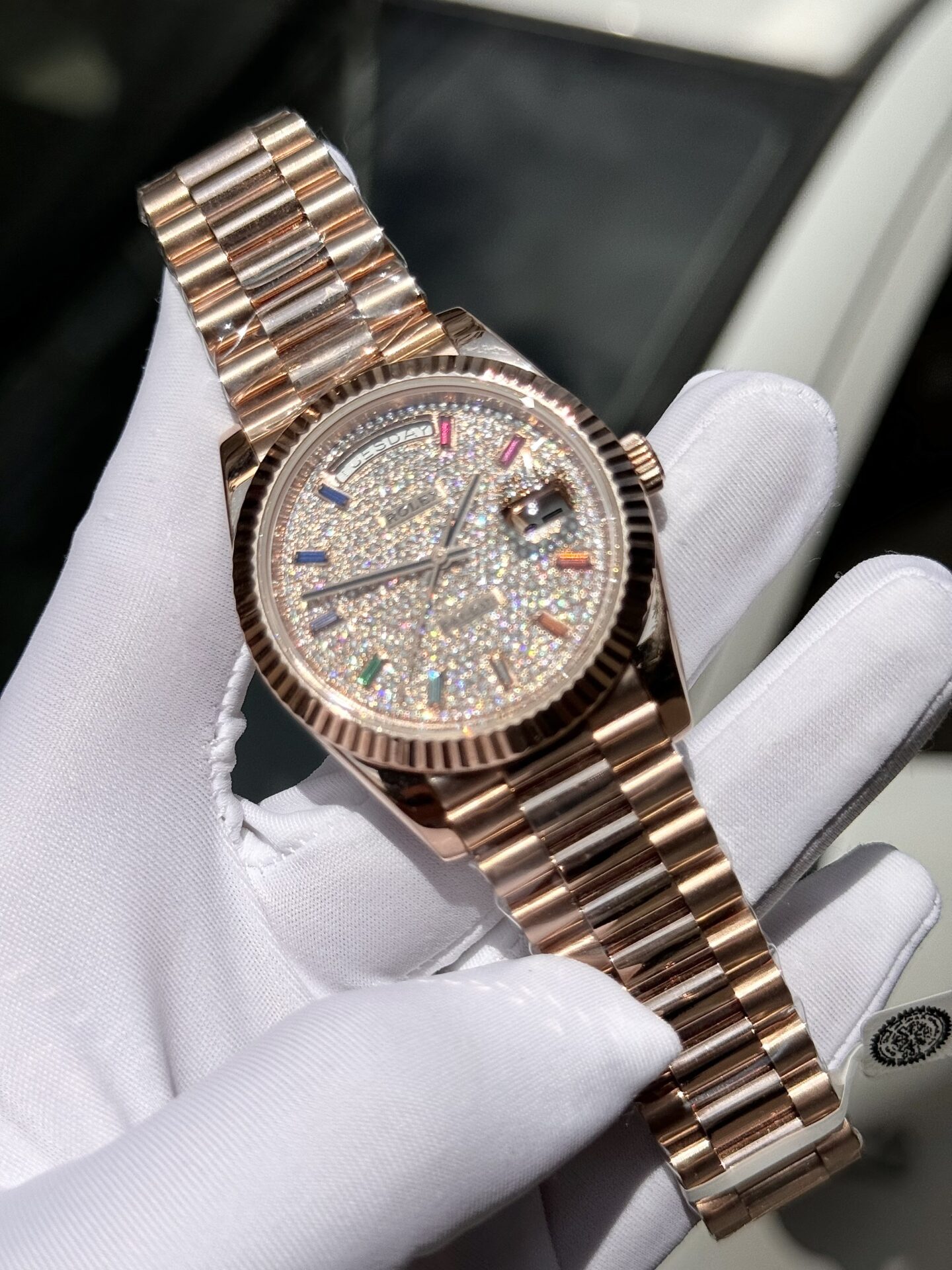 Rolex Day-Date RG Plated Diamond Dial 40mm Super Clone