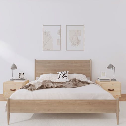 NNEVL Bedside Cabinets 2 pcs 40x34x35 cm Solid Wood Pine