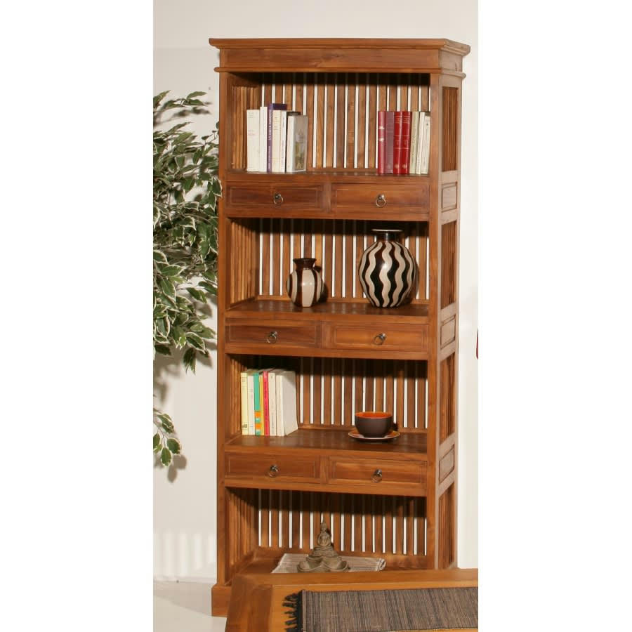 AYAN - Etagère bibliothèque 6 tiroirs en teck