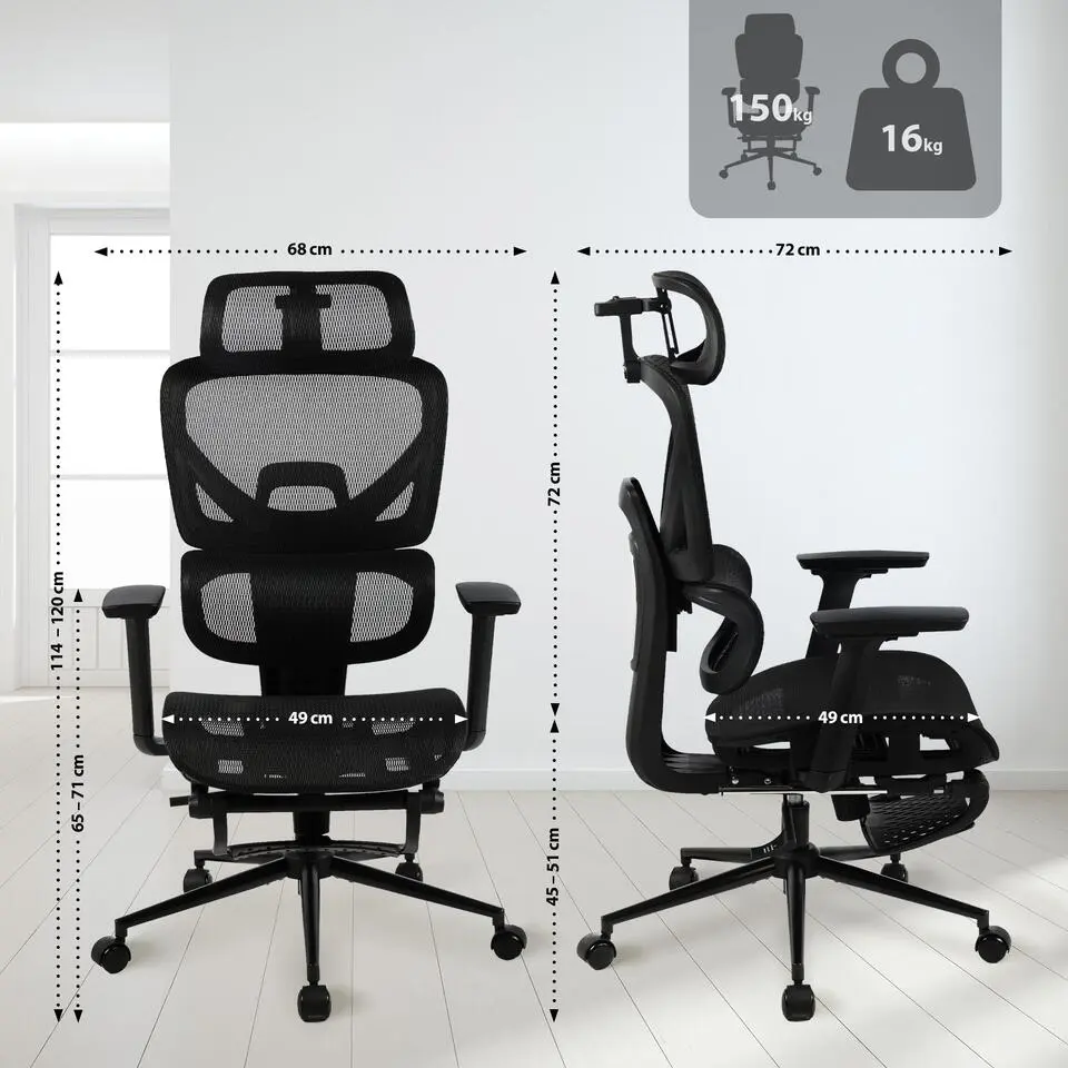 CLP Bureaustoel Beresford zwart Frame - Stof - zwart